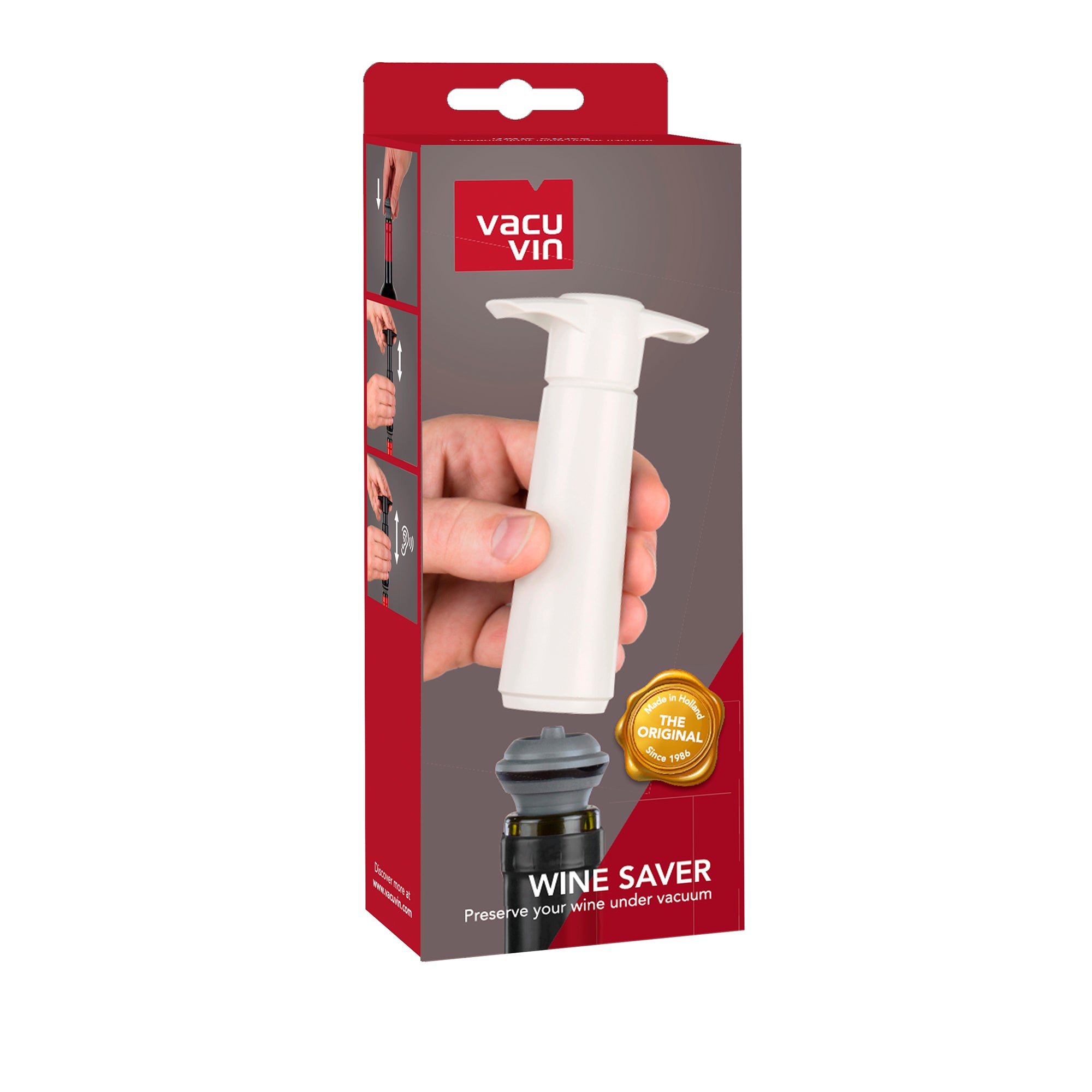 Vacu Vin Wine Saver White (1x Vakuumpumpe & 2x Stopper)