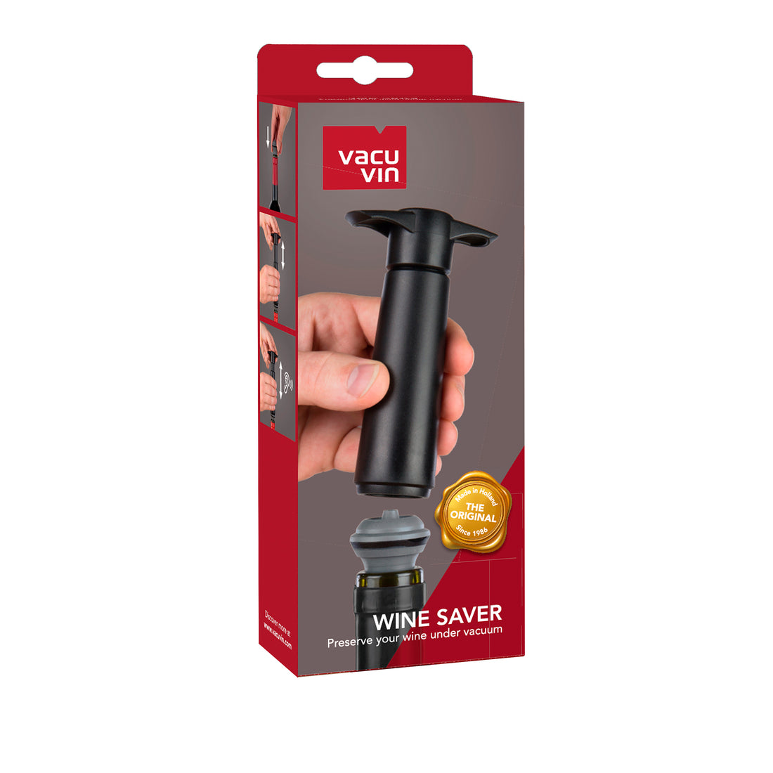 Vacu Vin Wine Saver Black (1x Vakuumpumpe & 2x Stopper)