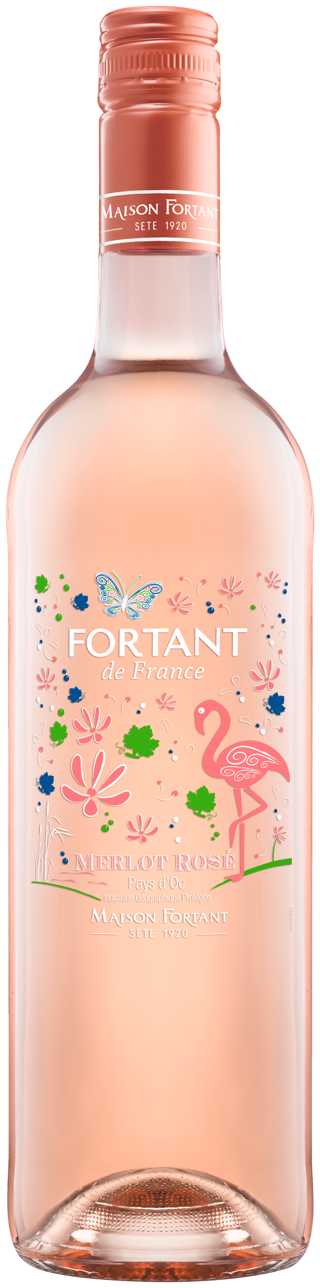 Fortant de France Merlot Rosé Edition serigrafierte Sonderflasche