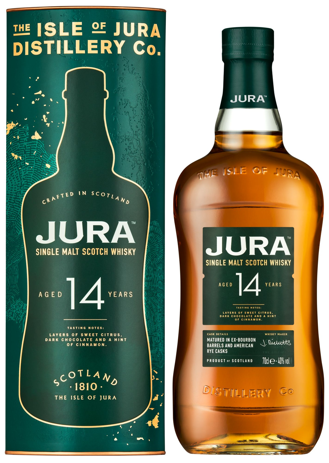 JURA SINGLE MALT SCOTH WHISKY 14 YEARS, 40% Vol. 0,7l