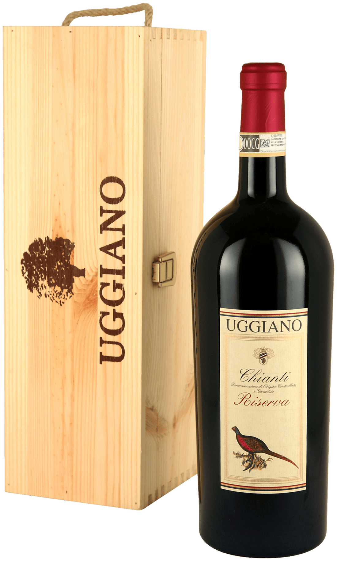 Uggiano Fagiano Chianti Riserva Magnum 1,5l DOCG in der Einzelholzkiste - StillWine GmbH