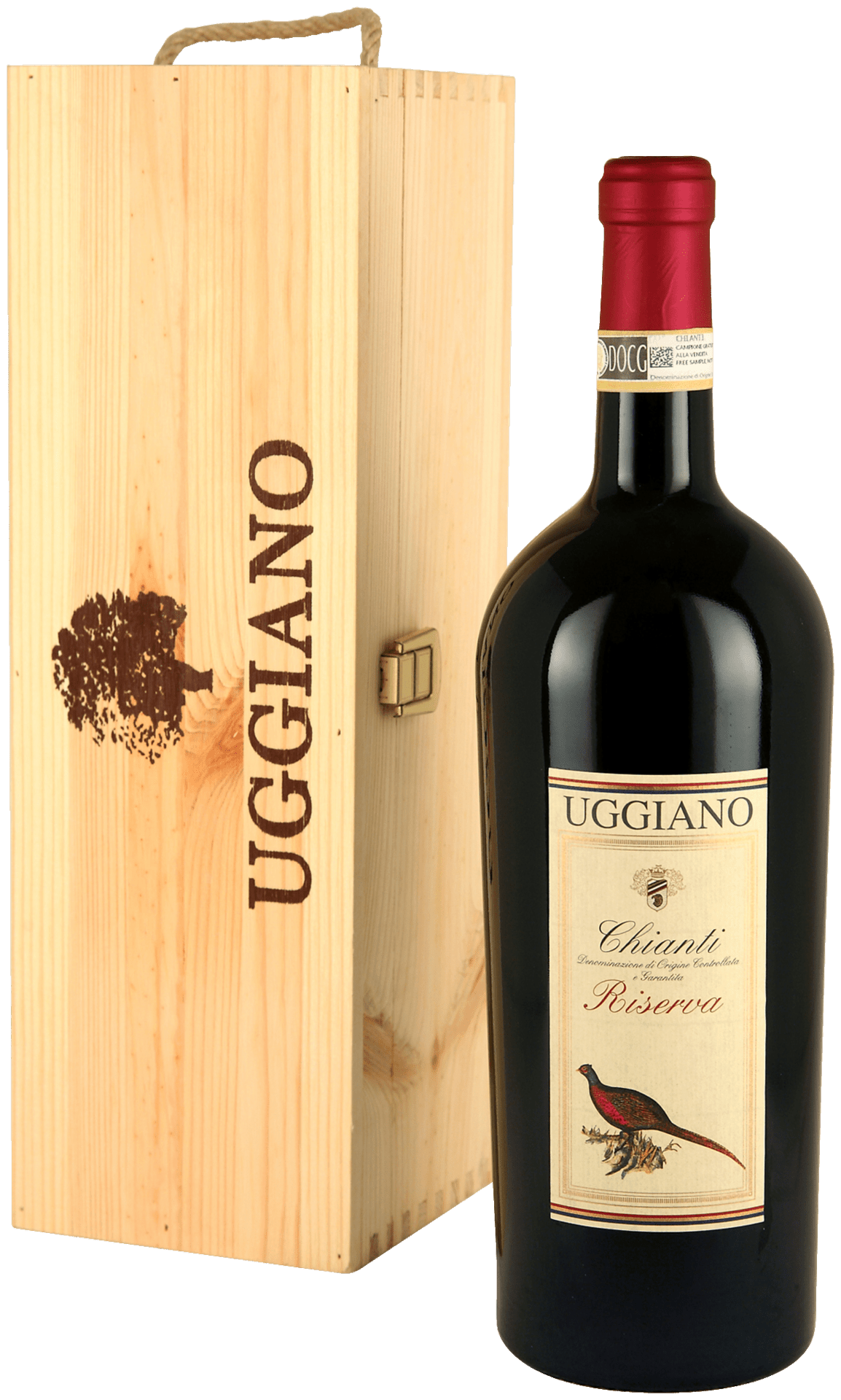 Uggiano Fagiano Chianti Riserva Magnum 1,5l DOCG in der Einzelholzkiste - StillWine GmbH