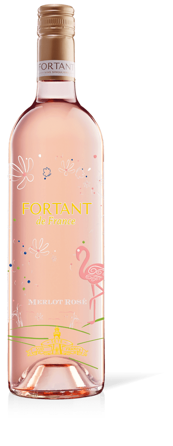 Fortant de France Merlot Rosé serigrafierte Sonderflasche