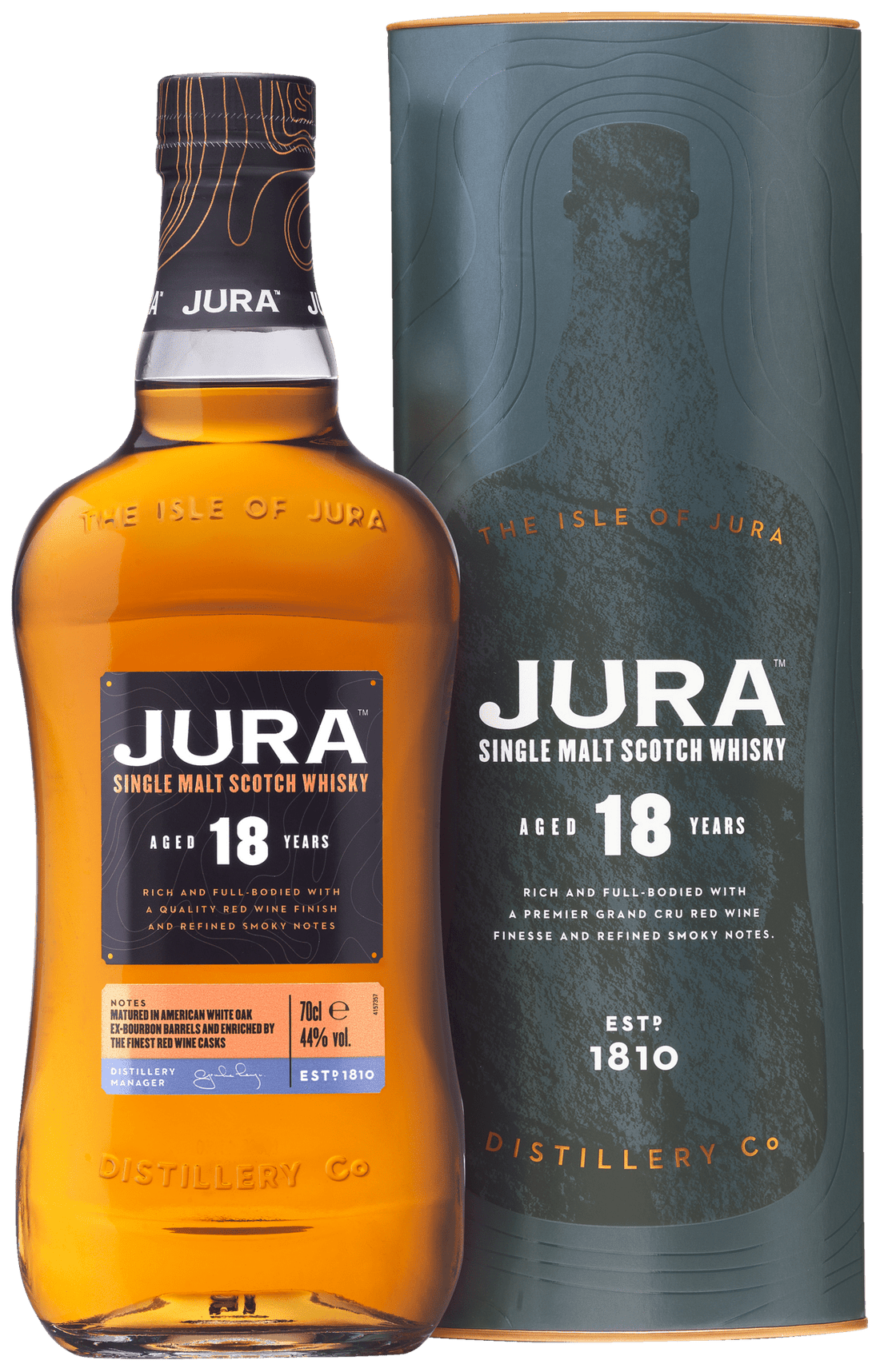 JURA SINGLE MALT SCOTH WHISKY 18 YEARS, 44% Vol. 0,7l