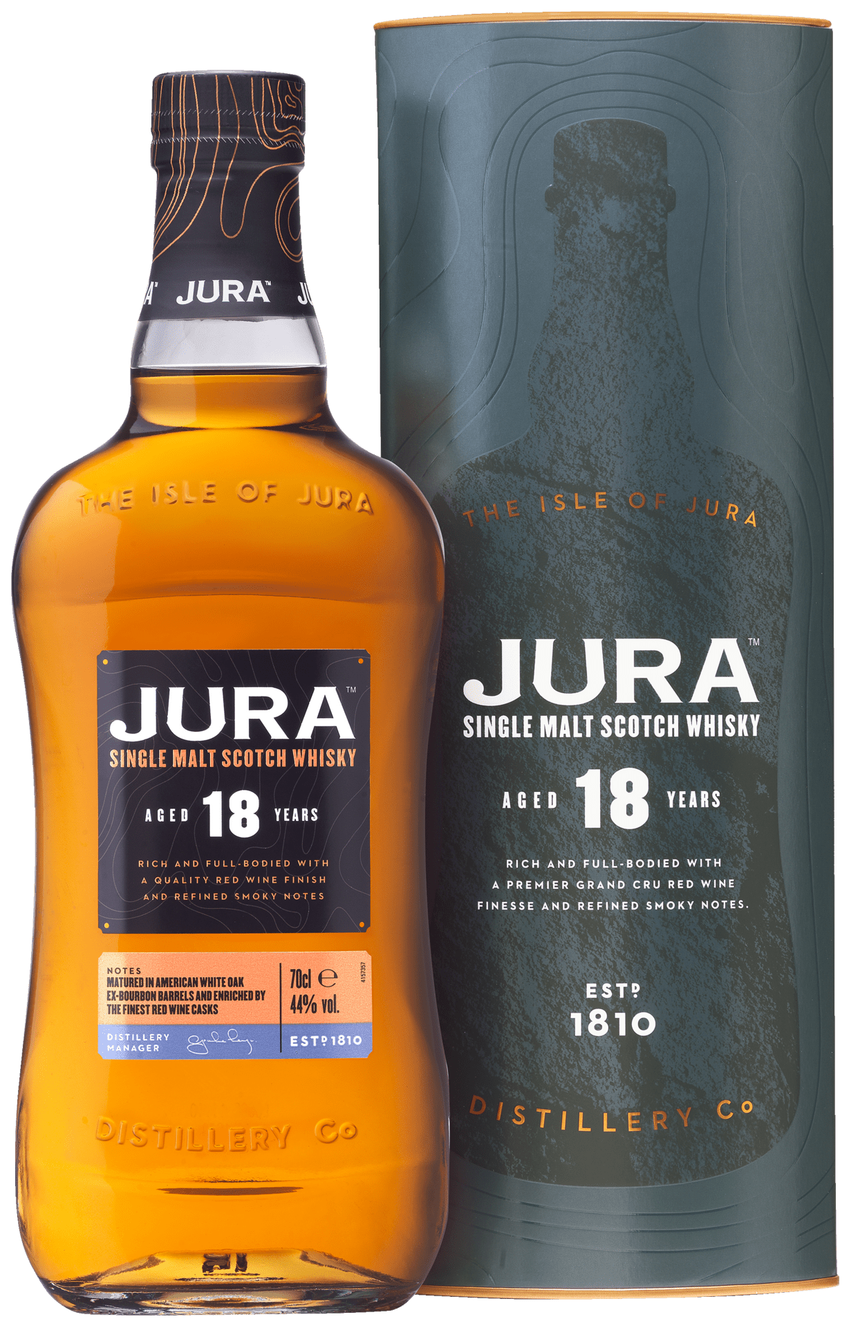 JURA SINGLE MALT SCOTH WHISKY 18 YEARS, 44% Vol. 0,7l