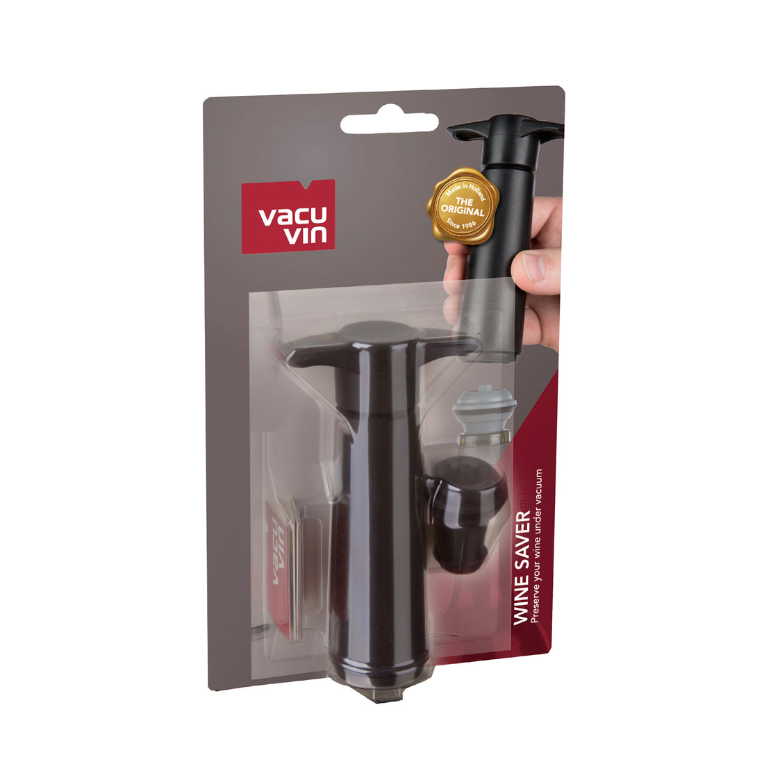 Vacu Vin 1x Wine Saver Black (1x Vakuumpumpe + 1x Wine Stopper)