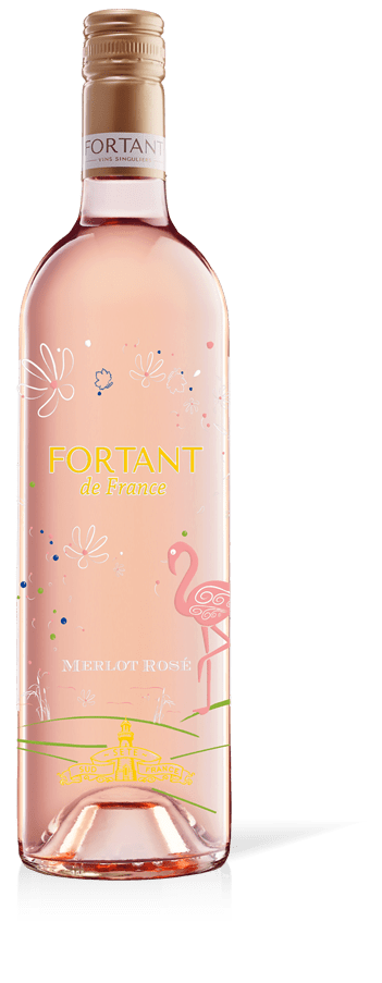 Einzelflasche - Fortant de France Merlot Rosé serigrafierte Sonderflasche