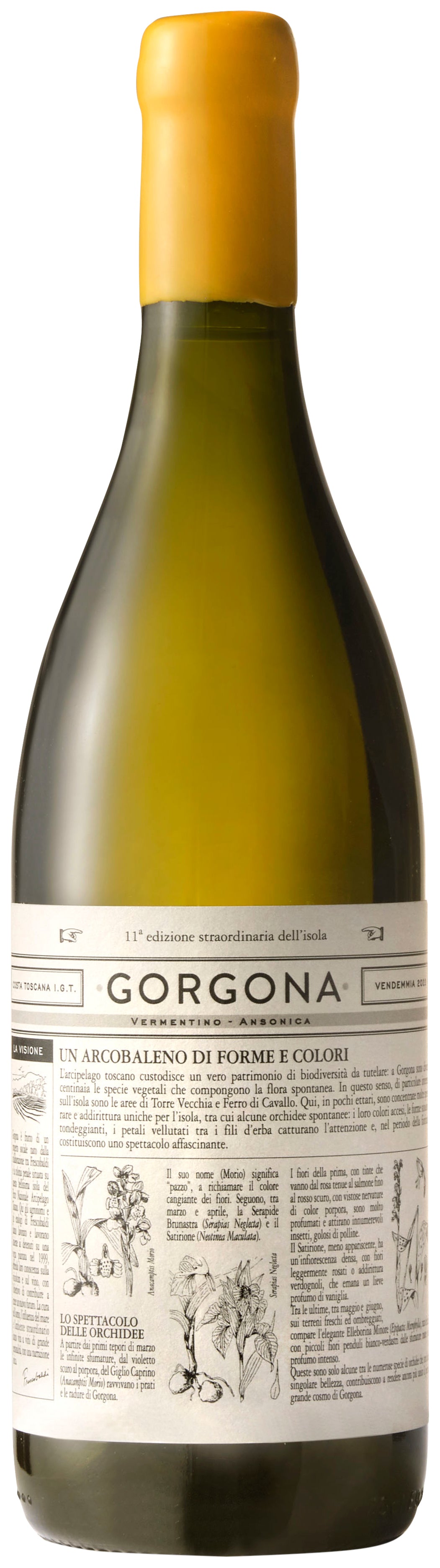 3 Flaschen in der Holzkiste Frescobaldi Gorgona Bianco IGT