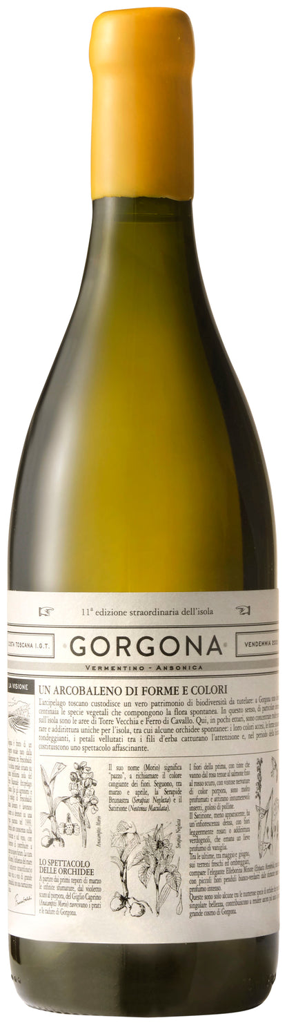 3 Flaschen in der Holzkiste Frescobaldi Gorgona Bianco IGT